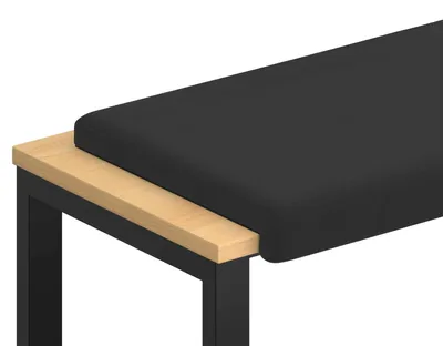 Image de vidaXL Coussin de banquette en velours texturé, noir, profondeur 35 cm