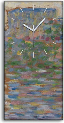 Produktbild von Leinwand Uhr Küche Wohnzimmer Bild Geräuschlos 30x60 Die Seine in Courbevoie - weiße Hände