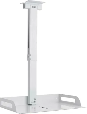 Zdjęcie produktu dla Uchwyt do projektora – uniwersalny uchwyt sufitowy do projektora – regulacja wysokości 34–56 cm – nośność 14 kg – półka 35 x 22 cm – biały