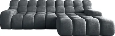 Obrázok produktu pre DomoHome- Campile Veľká rohová sedačka s funkciou spania 85x288x119 cm, moderný rohový gauč nábytok do obývačky rozkladacia sedačka tvaru L pravá | Eden 19 | grafit