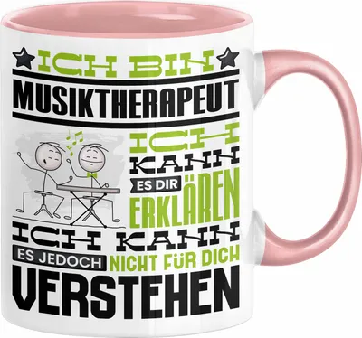 Produktbild von Musiktherapeut Geschenk Tasse Lustige Geschenkdiee für einen Musiktherapeut Geburtstag Ich Bin Musiktherapeut Ich Kann Es Dir Erklären Aber Nicht Für Dich Verstehen (Rosa)