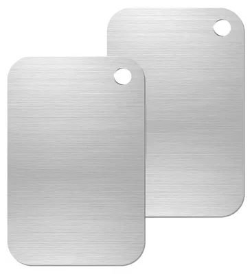 Image de 2 planches à découper en acier inoxydable, 24 x 15 cm, double face