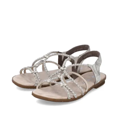 Zdjęcie produktu dla Buty damskie Rieker Elegancki sandał Beżowy Rekreacyjny, Rozmiar buta:37 EU