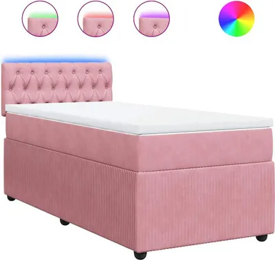Obrázok produktu pre vidaXL Boxspring posteľ s matracom ružová 90x200 cm Velvet