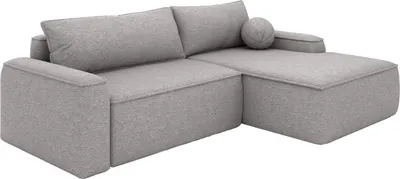 Produktbild von FEDVE Ecksofa OTATTI aus Bouclé-Stoff mit Schlaffunktion, Hellgrau