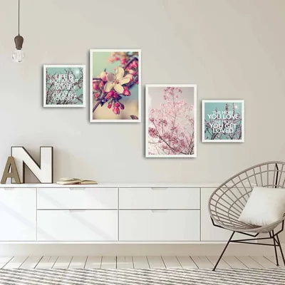 Obrázok produktu pre Wallity, 4PBCT- AWL4861, Farebný, Maľba na plátne, 136 x 75 cm, Maľba: 100% MDF (Hrúbka: 2