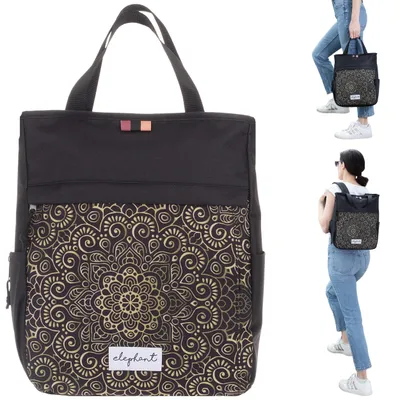 Produktbild von Rucksack Damen Herren Spear Hygge Damenrucksack Freizeitrucksack Büro Sport Freizeit backpack Geheimfach A4 12790 Black Ethno Schwarz 3