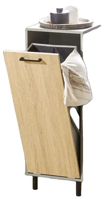 Produktbild von Wäscheregal, Ausklappbare Wäschetasche, Platzsparendes Design, Hellgrau