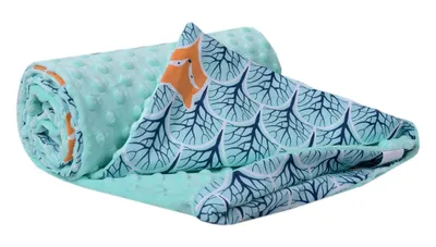 Produktbild von Babydecke für babys Baumwolle, 75x100, Wald mit minzer Minky