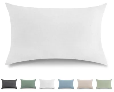 Productafbeelding van Kussenslopen 40x70 cm, set van 2 - Gewassen katoen, linnenlook, ademend, wit, met rits