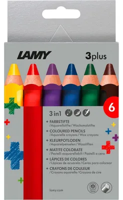 Produktbild von LAMY 3-in-1 Buntstifte 3plus 6er Kartonetui