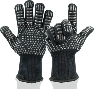 Produktbild von BBQ - Premium BBQ grill and oven gloves (1 pair) up to 500°C according to EN407 black