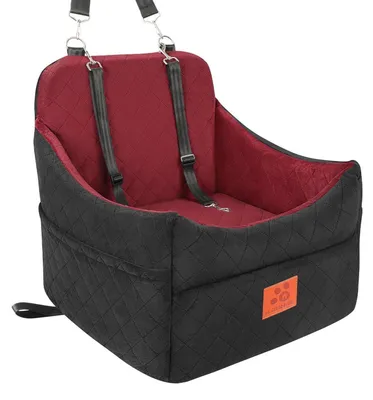 Immagine prodotto di Seggiolino per auto per cani, adatto a cani di piccola e media taglia, lavabile, fino a 16 kg, colore nero/rosso