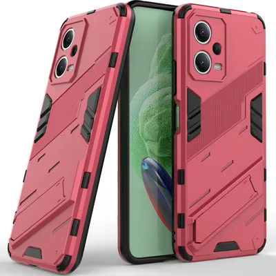 Produktbild von Armor Hülle für Xiaomi Poco X5 /Redmi Note 12 5G, Hybrid PC TPU Bumper Stoßfestes Schutzhülle mit Standfunktion Rosa