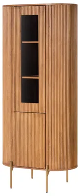 Immagine prodotto di MASSIVMOEBEL24 | Vetrina in legno di mango 80x45x180 laccato naturale BARCELONA #544