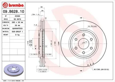 Image de Disque de frein BREMBO 09.B628.10