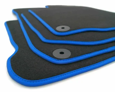 Produktbild von Fußmatten VW Amarok ab 2010 Velour Automatten 4-teilig blauer Rand