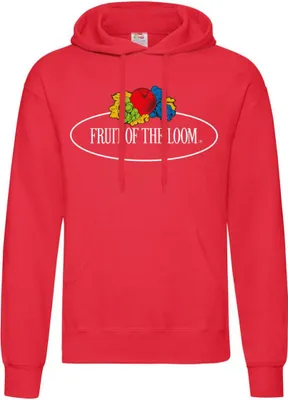Produktbild von Fruit of the Loom 012208A | Vintage Hooded Sweat Classic Large Logo Print - Kapuzenpulli - Farbe: Red - Größe: 2XL