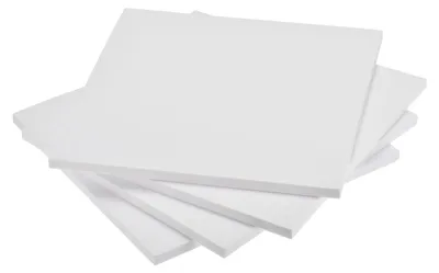 4 EVA-Schaumstoffplatten 20x22 cm, 10 mm, Weiß