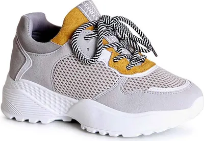 Produktbild von topschuhe24 1614 Damen Plateau Chunky Sneaker Velours, Farbe:Yellow, Größe:39 EU