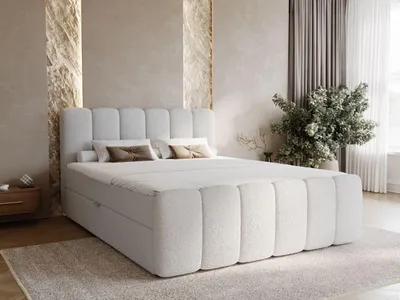 Produktbild von GrainGold Boxspringbett Cloud 140x200 cm - Bett 140x200, Kontinentalbett mit Bettkasten - Doppelbett mit Matratze - Grau (Anthology 15)