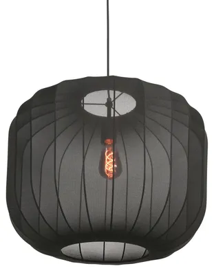 Obrázok produktu pre Závesná lampa - čierna - Sable - kov textil - Ø 55cm - E27 - 4192ZW - Anne Lighting