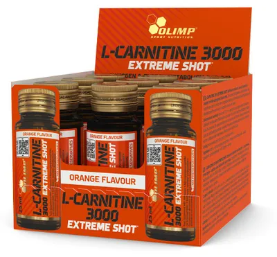 Image de L-Carnitine - Olimp Sport Nutrition - Boîte l-carnitine 3000 extreme shot (9X25ml) - Saveur Orange