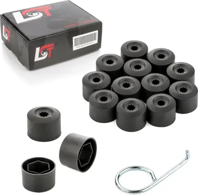 Produktbild von 15x Radschrauben Kappen 17mm schwarz für MAZDA HONDA LEXUS SUZUKI MITSUBISHI