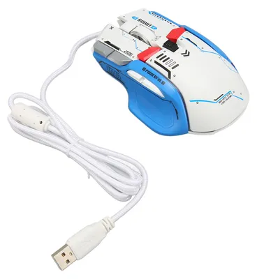 Zdjęcie produktu dla Przewodowa mysz mechaniczna z funkcją programowania makr i podświetleniem RGB, mysz do gier o rozdzielczości 12800 DPI, kompatybilna z systemami Windows 7, 8 i 10 oraz iOS