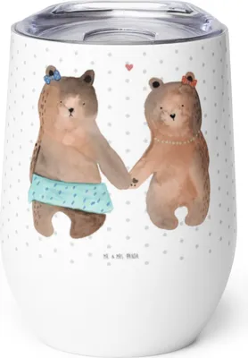 Produktbild von Mr. & Mrs. Panda Thermobecher Bär Freundin - Weiß - Geschenk, Teddy, kaffee tasse, Thermo Becher, Isolierbecher, glühweinbecher, thermosbecher