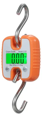 Obrázok produktu pre Mini digitálna žeriavová váha, 300 kg, závesná váha, vysoko presná, praktická žeriavová váha v tvare písmena S s LCD displejom, elektronická, prenosná žeriavová váha, prevod 3 jednotiek pre farmy, poľovníctvo, rybolov, batožinu