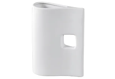 Produktbild von Vase mit 1 Quadrat Keramik 14x20cm weiß