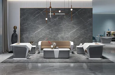Productafbeelding van Exklusives Sofa-Set 3+1+1 mit Couchtisch in elegantem Braun.