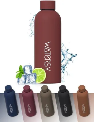 Immagine prodotto di Borraccia termica da 500 ml in acciaio inossidabile senza BPA: mantiene il freddo per 24 ore e il caldo per 12 ore - Rossa