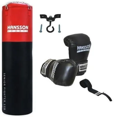 Productafbeelding van Silecomplaza Boxset: Bokszak (120 cm lang) + Bokshandschoenen (14 oz) + Bandages + Ophanging voor de bokszak