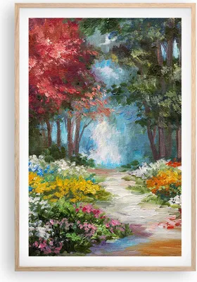 Produktbild von Gerahmtes Poster - Rahmen in heller Eiche - Impressionismus Natur Wald - 61x91,5 cm - Wand Bild - Wanddeko - Wandbilder - Wandposter - Bilderrahmen - Bilder - Kunstdruck - Wandbild - P2NPA61x91-4271