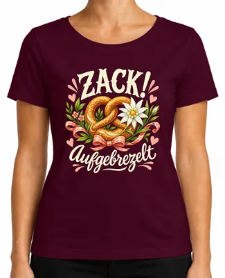 Productafbeelding van Zack! , traditionele kleding voor het , dames T-shirt, lederen broek, "Wiesn" ( ), bordeauxrood, maat XL