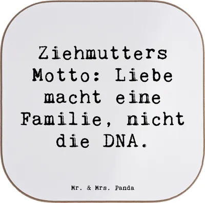 Produktbild von Mr. & Mrs. Panda Tassen Untersetzer Spruch Ziehmutter Liebe - Weiß - Geschenk, Glas, Bonusmutter, Tischuntersetzer, Geschenke, Gläser, Adoptivmutter, Stiefmutter, Familie