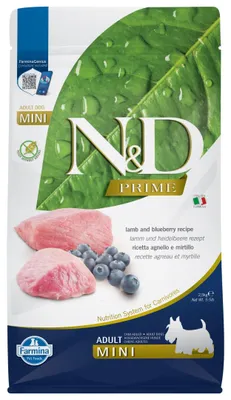 Zdjęcie produktu dla Farmina N&D Dog Prime Adult Mini 2,5kg Sucha Karma Dla Dorosłych Psów Małych Ras Z Jagnięciną I Borówką