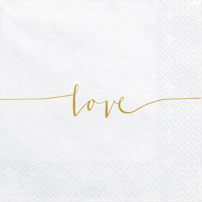 Produktbild von Serwetki Love złote 33x33cm 20szt