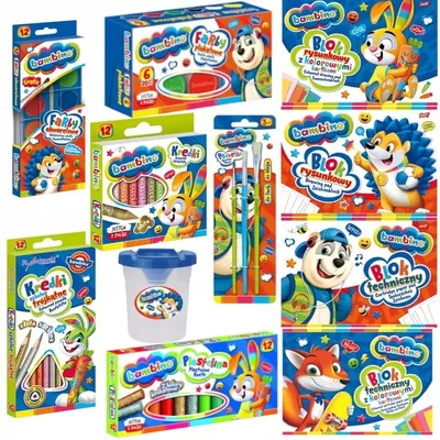 Produktbild von Schulwaren Schreibset Kinder 11 tlg Geschenkidee Schreibblock Farben Schulbedarf