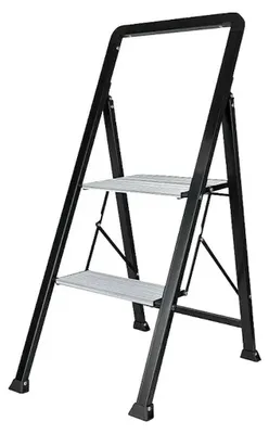 Image de Escabeau pliant - noir - compact et ultra stable pour usage domestique