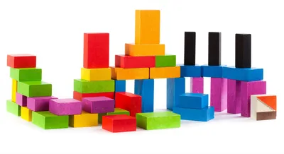 Produktbild von Bajo Holzbausteine Spielzeug - 43 Stück bunt
