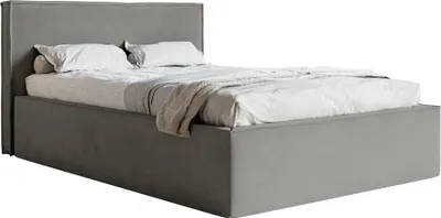 Produktbild von Selsey LUCERA - Polsterbett mit Samtbezug und Stauraum, Grau, 140x200 cm