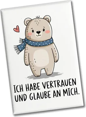Produktbild von Ich habe vertrauen und glaube an mich Bär mit Herz Souvenir Magnet