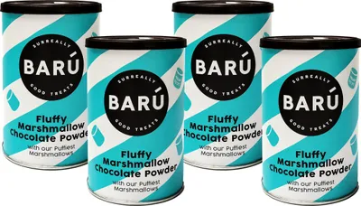 Produktbild von Barú Fluffy Marshmallow Trinkschokolade Pulver - Instant Schokolade - 4 x 250g