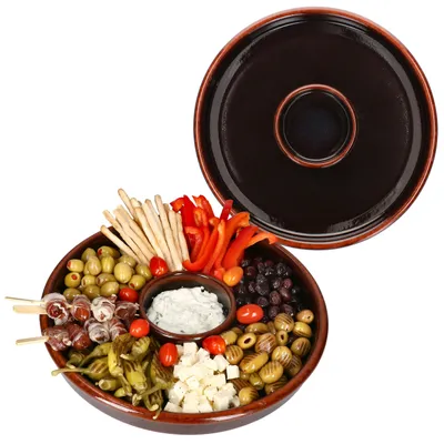 Obrázek produktu pro 2x Juego tapas miska Ø33,5cm hliněná cazuela velká miska na dipy antipasti finger food