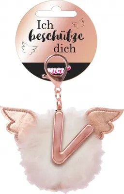 Produktbild von Nici Bag Pendant Plush Pompom Letter V Schlüsselanhänger Mehrfarbig Mehrfarbig One Size