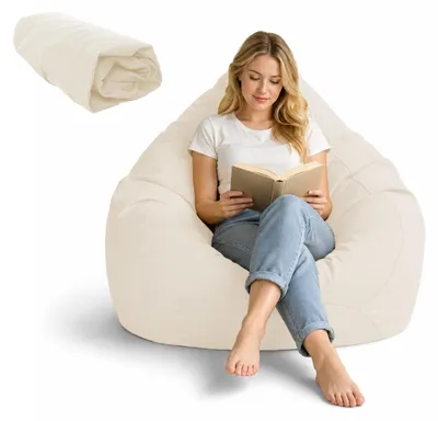 Immagine prodotto di Solidchoice - Copertura XL per pouf "Zitzak" con tasche portaoggetti per giocattoli