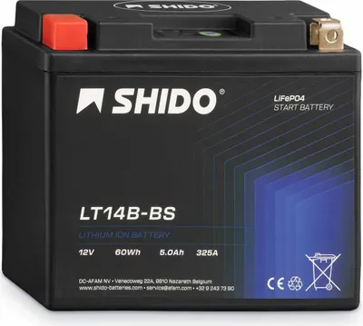 Produktbild von Shido Lithium Motorradbatterie LiFePO4 LT14B-BS 12V